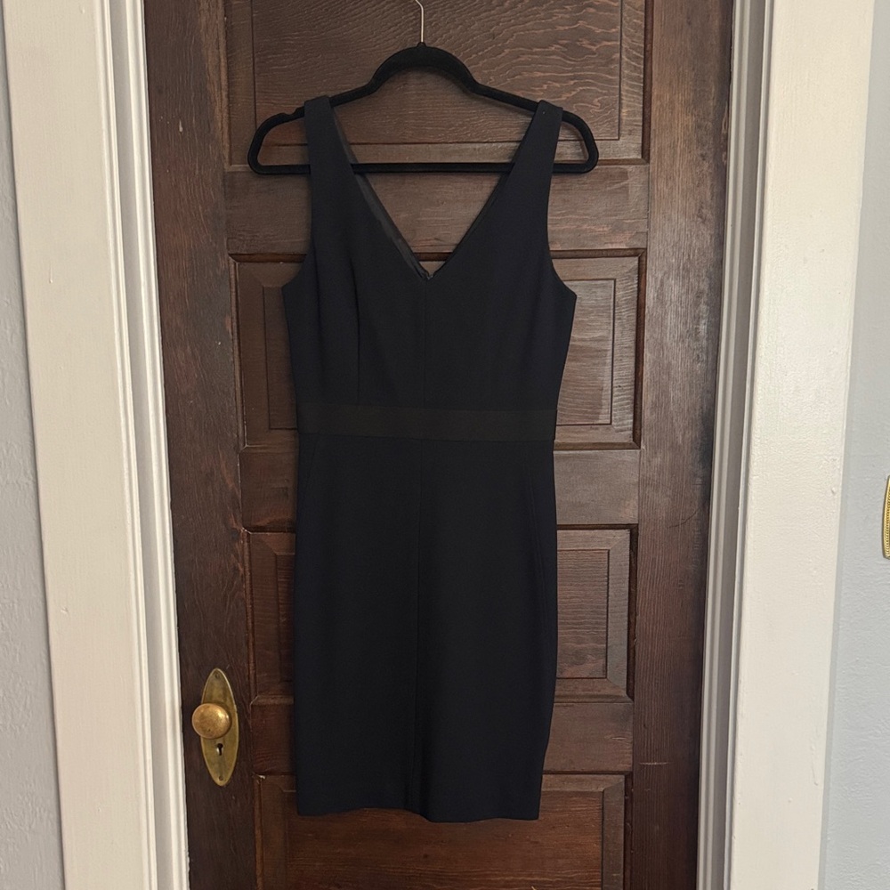 Theory Black V-Neck Mini Dress